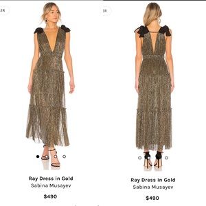 Sabina Musayev Ray Dress in Gold  - Size S